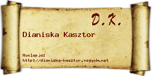 Dianiska Kasztor névjegykártya