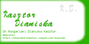 kasztor dianiska business card